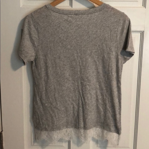 J. Crew Short Sleeve Shirt with Lace Hem - Picture 3 of 5
